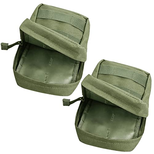 4-Pack Molle Pouch Tactical Molle Pouches Compact Utility EDC Waist Bag Pack - color: Combo B:Green