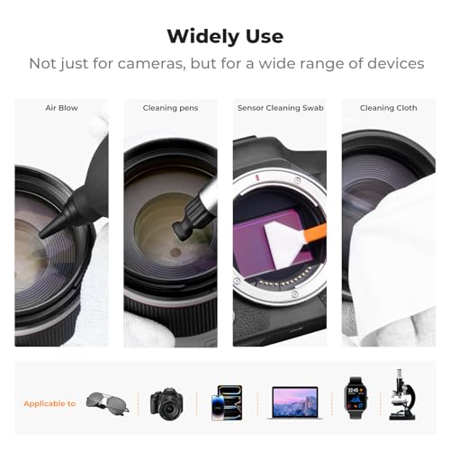 K&F CONCEPT 32-in-1 Pro Camera Cleaning Kit for Professional Photographers | Replaceable Lens Pen, Safe For Devices, Fast Dry Wipes Remove Oil And Streaks, Portable, Multi Tools, Storage Bag, MK05