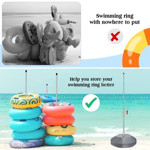 Pool Float Storage Rack Pool Float Holder Stainless Steel Equipment Holder Water Filling Base Portable Scalable Outdoor Rack for Swimming Outdoor Storage(13 x 59 in,Gray) - color: Gray, size: 13 x 59 in