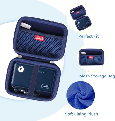 Hermitshell Hard Travel Case for INIU Portable Charger Smaller & Lighter 45W Fast Charging 10000mAh PD Power Bank Battery Pack (Only Case) (Blue) - color: Blue