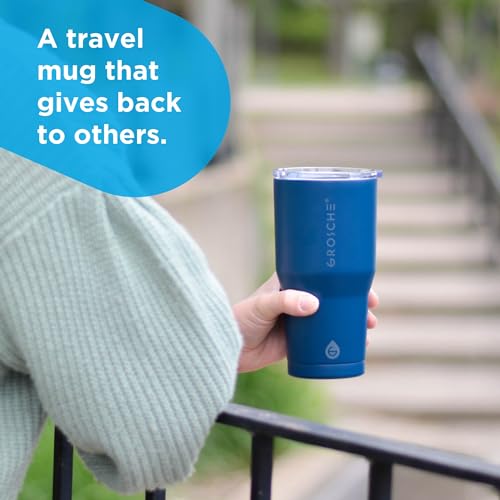 GROSCHE Yukon Triple Insulated Coffee Travel Mug with Lid - 20 oz Blue - color: Blue, size: 20 Ounces