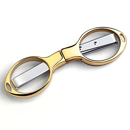 Folding Scissors, TSA Travel Scissors, Stainless Steel Mini Scissors | Portable Retractable Safety Scissors for Purse and Pocket, Sewing, Fishing, Crafting, Camping and Outdoor Activities, 1 Pack - size: Golden 1pcs