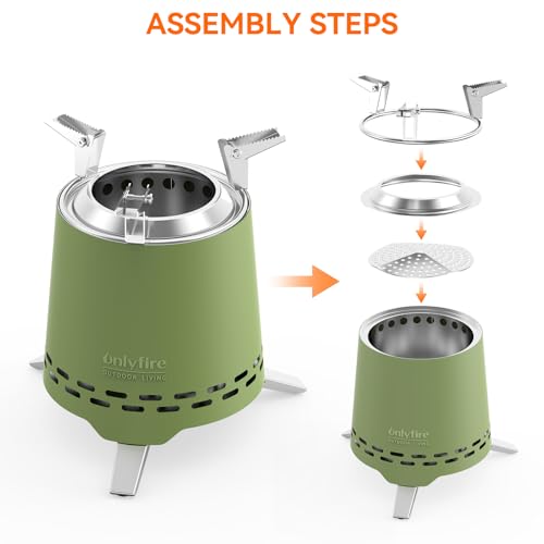2-in-1 Wood Burning Fire Pit with Pot Rack, 9" Tabletop Fireplace, Green | Portable Stainless Steel Camp Stove with Carry Bag for Camping, Patio, Backyard, RV & Tailgating, Smokeless Firepit, FP047 - color: Green, size: 9"