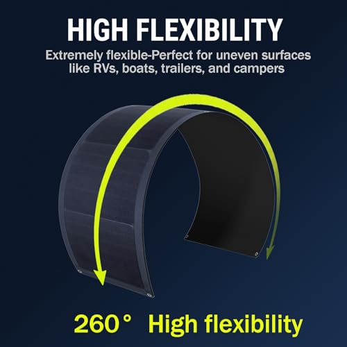 XINPUGUANG Flexible Solar Panel 50W 12V, Fiberglass,ETFE for RV Boat Van - size: Small，50w