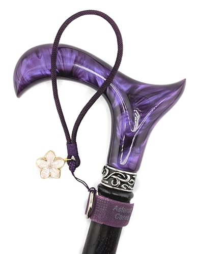 Asterom Cane Strap for Women, Walking Cane Accessories - Fashionable Cane Wrist Strap - color: Purple