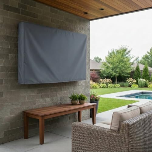Outdoor TV Cover Universal Weatherproof Protector for 55-58 Inch TV - Fits Most Mounts & Brackets, Grey - size: 55'' - 58''
