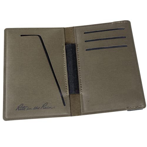 Rite in the Rain Monsoon Field Wallet, 3.5” x 5.5”, EDC, Water Resistant TPU fabric (No. P971-M) - size: Field Wallet
