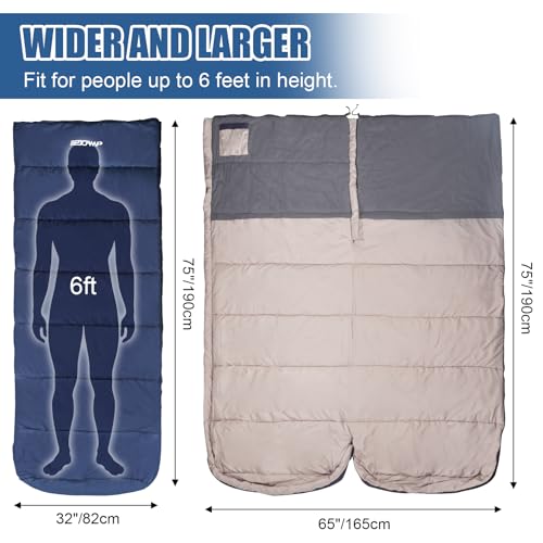 REDCAMP Cotton Flannel Sleeping Bag for Camping Backpacking, Adults Cold Weather Envelope Sleeping Bags with 2/3/4/6lbs Filling - color: Midnight Blue with 2lbs Filling