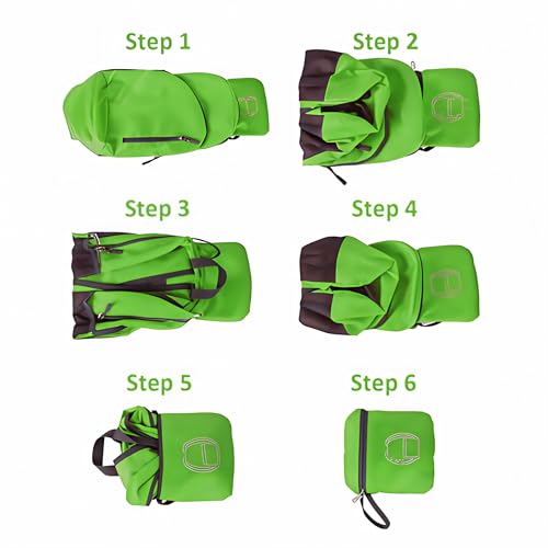 MounTop Outdoor Lightweight Foldable Water Resistant Backpack for Travel Hiking Riding - color: Green