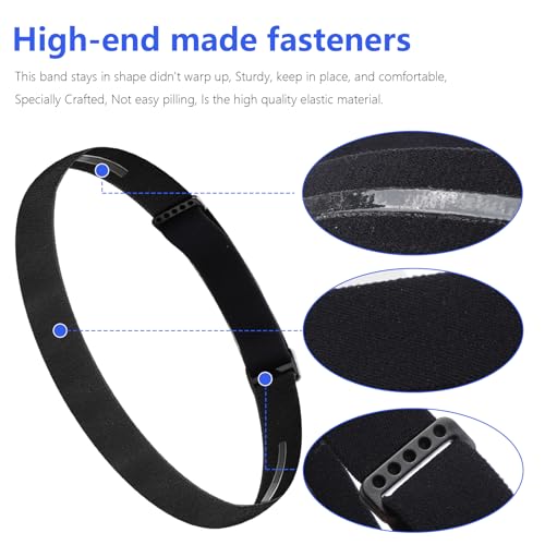 Elastic Headlamp Strap Replacement Headband, fit for Most Headlamps Black Diamond Petzl Princeton Tec Energizer Pelican Fenix Streamlight Headlamps 1”Width Comfortable Band - 2PACK