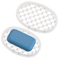 2 PCS Silicone Soap Bar Holder for Shower, Self Draining Soap Dish with Drainage, Clear Soaps Saver Pad Tray for Shower Niche/Shelf, Bathtub Bathroom Sink Kitchen Counter (4.72×3.15 Inches)