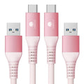 CONMDEX Android Auto USB Cable [3ft, 2-Pack] 10Gbps, 3A Fast Charging - color: Pink, size: 3ft+3ft, style: 2Pack