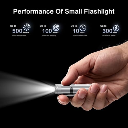 [No Igniter] K2 Mini Keychain Flashlight,Rechargeable 5-in-1 EDC Pocket Torch with COB Light, UV, Red Light, Magnetic Base & Window Breaker, Compact Survival Tool for Camping, Car, Travel & Gift - color: Silver
