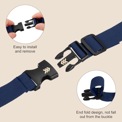 PATIKIL Utility Straps with Quick Release Buckle, (1 Inch x 2 Feet, Dark Blue) (3 Pcs) Adjustable Luggage Polyester Straps Backpack Webbing, Suit for Sleeping Bag/Camping/Hiking - color: Dark Blue, size: 1 Inch x 2 Feet