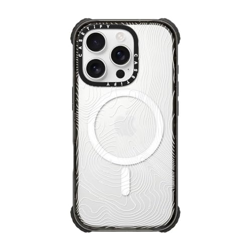 CASETiFY for iPhone 16 Pro Case - Ultra Impact Compatible with MagSafe | Strong Slim | 11.5 ft. 5X Militray Grade Drop Protection | Topography Map | Black - color: Topography Map, size: Iphone 16 Pro (6.3")