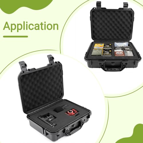 NineLeaf Hard Case with DIY Customizable Foam Insert 14.3 x 11.4 x 4.5 Inch - color: Black Hard Case, size: 14.3 x 11.4 x 4.5 Inch
