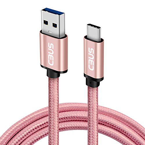 3ft USB A to USB C Cable Fast Charging Braided for Samsung Galaxy S26/S25/S24 Ultra/Plus/FE, A56 5G, A36 5G, A26 5G, A17 5G, A16 5G, Moto G Power/Stylus/Play, TCL 50/40, Pixel (Pink Rose Gold) - color: Pink Rose Gold, size: 3 Feet