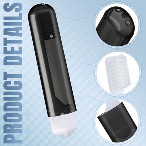 Patelai 4 Pcs Travel Toothbrush Mini Foldable with Case,Black Color - color: Black