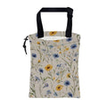 Car Garbage Bag Abstract Blue and Yellow Flowers Hanging Canvas Car Trash Bag Drawstring Car Back Seat Organizer for Car Back Front Seat Console with Adjustable Buckle - color: Abstract Blue and Yellow Flowers