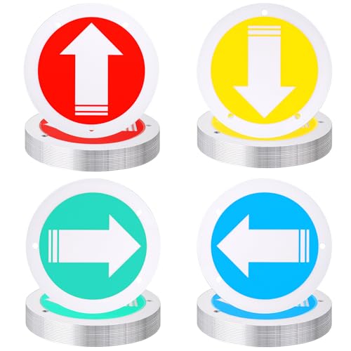 60 Pcs Reflective Trail Markers, 3 Inch Bright Round Aluminum Trail Markers with Tacks, Waterproof Wearproof Trail Marking Reflectors for Hunting Hiking Camping Driving Walking, 4 Colors