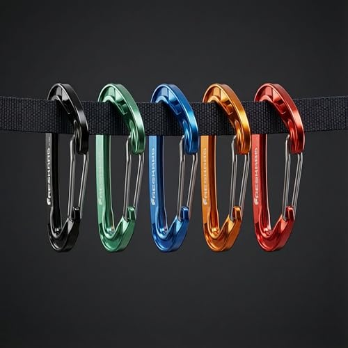 FresKaro 15kN-3372lbs Heavy Duty Wiregate Carabiners, Reliable Time-Tested Stainless Steel Spring Gate, for Camping, Hiking, Hammocks, Backpacking, Dog Leash etc., 3.15inch - color: Black-4pcs