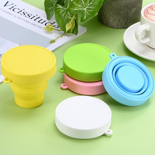 M METERXITY 2 Pack Collapsible Travel Cup, 5.7oz(170ml) Silicone Portable Foldable Water Cup Bottle for Travel/Camping/Hiking, Reusable [Yellow] - color: Yellow