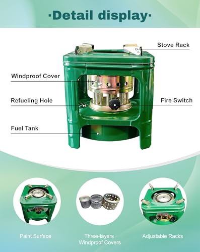 Camping Picnic Burner Furnace, Efficient Portable Camping Stove, Backpacking Oil Stoves Cooker Cookware, Handy Outdoor Portable Kerosene Stove (Square-2PC) - size: Square-2PC