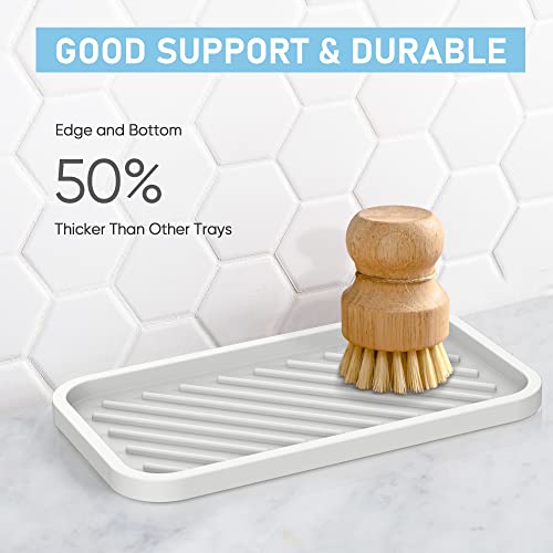 Silicone Sponge Holder-Large Thick Durable 10" Sink Organizer Tray-Kitchen - color: C-wh, size: 10x5.1inch