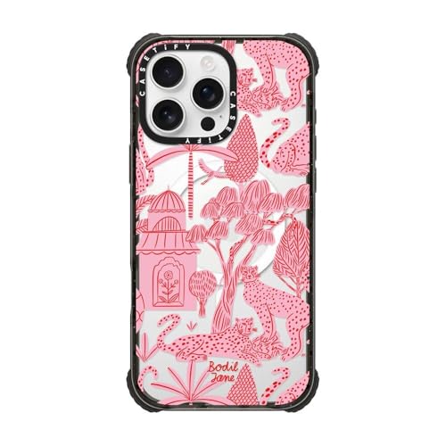 CASETiFY for iPhone 16 Pro Max Case - Ultra Impact Compatible with MagSafe | Strong Slim | 11.5 ft. 5X Militray Grade Drop Protection | Cheetah Paradise Pink | Black - color: Cheetah Paradise Pink, size: Iphone 16 Pro Max (6.9")