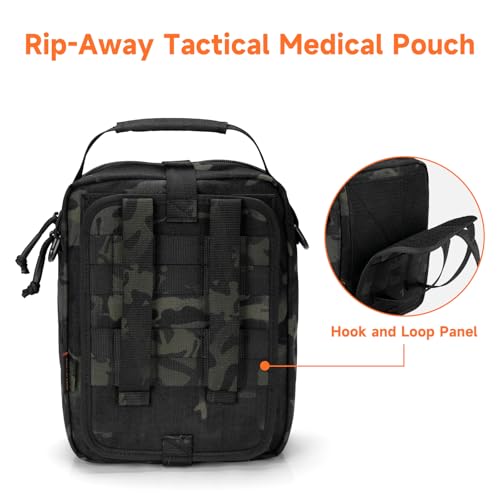 EXCELLENT ELITE SPANKER Rip Away Tactical Medical Pouch First Aid IFAK Pouch Utility EMT Pouch - color: Multicam Black