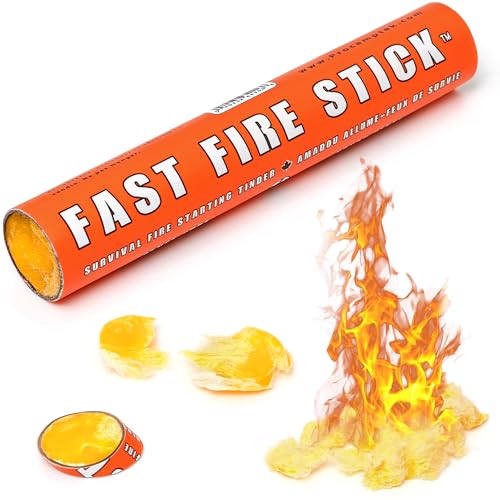 Procamptek Fast Fire Stick - Survival Fire Starting Tinder, New Fat Rope Stick Version, Best Firestarter for Emergency, Survival, Campfire, Bushcraft, and Hiking - Waterproof & Non-Toxic - size: 1 Fast Fire Stick