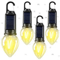 4 Pack Solar Tent Lights for Camping, Yellow Mosquito Repellent Light Bulbs, Rechargeable Hanging Lanterns with Hooks, Portable Bug Proof LED Lantern for Camping, Hiking & Emergency Power(T01)