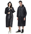 HLKZONE Raincoat, 2 Pack Rain Ponchos for Adults Travel Rain Jacket Packable Rain Coats for Women with Drawstring Hood - color: B-black