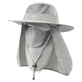 Fishing Hat,Sun Cap with UPF 50+ Sun Protection and Neck Flap,for Man and Women - color: Light Grey