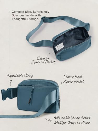 ODODOS Unisex Mini Belt Bag with Adjustable Strap Small Fanny Pack for Workout Running Traveling Hiking, Blue - color: Blue