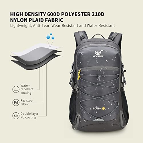 SKYSPER Hiking Backpack for Men Women, 35L Lightweight Travel Daypack, Outdoor Camping Back Pack with Multiple Compartments, Durable for Weekend Getaway - color: Darkgray