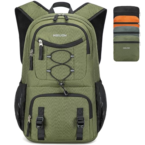 Nerlion Lightweight Foldable 35L Hiking Backpack Travel Backpack for Men Women Camping Waterproof Outdoor Hiking Daypack Backpack Green - color: Green