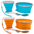 Mess Kit for Camping 2 Pack - color: Blue+Orange
