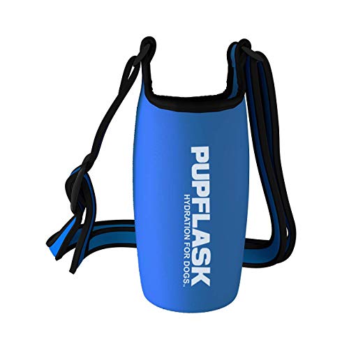 Tuff Pupper PupFlask Insulated Neoprene Dog Water Bottle Holder Sling with Wide Adjustable Shoulder Strap, Great for Travel, Walking, Hiking, Portable Pet Water Bottle Holder (27 OZ, Nebulas Blue) - color: Nebulas Blue, size: 27 OZ