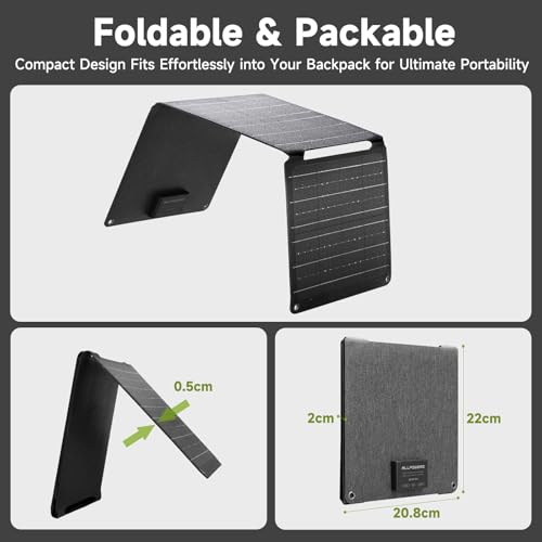 ALLPOWERS SP001 21W Portable Solar Panel Charger | Foldable Solar Kit with Dual USB Outputs for Camping, Phones, RV, Home, Outdoor, Balcony, Garden - color: 21W-Foldable Solar Panel-SP001