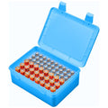ALCYON Battery Organizer Box for 24 AA & 30 AAA Batteries-Blue | Plastic Box and Pre-Cut Foam Slots Keep Batteries Secure and Easy to Find, Locking Lid, Batteries Not Include - color: blue