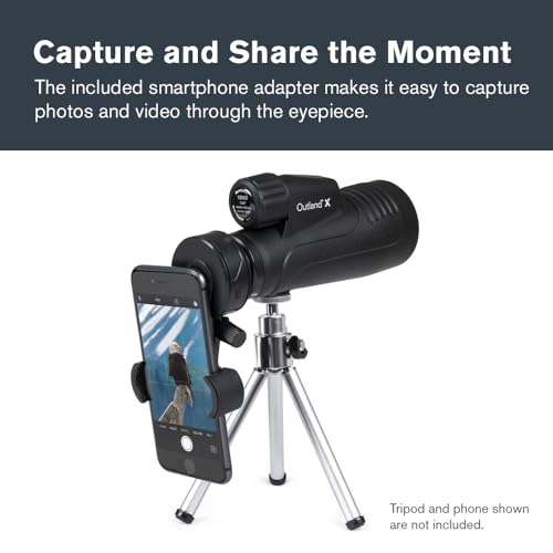 Celestron – Outland X 10x50 Monocular – Includes Smartphone Adapter – Large 50mm Objective Lens – Multi-Coated Optics – BaK-4 Prism –Waterproof & Fogproof – Tripod Adaptable – Belt Case Included - size: 10x50 Monocular