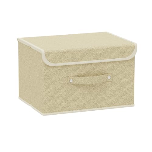 Storage Bins with Handles,Grey and Beige,10.2x7.9x6.7in,1 Pack - color: Beige/Gray, size: 10.2x7.9x6.7in(1-pack)
