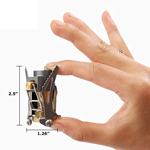 DESERT & FOX Ultralight Mini Camping Stove, 2600W Power Titanium Alloy Automatic Foldable Outdoor Cookware Tool for Picnic, Cookout, Camping, Hiking - color: 2Pack mini stove
