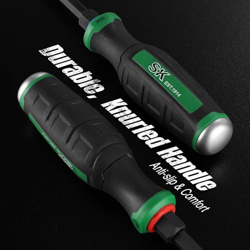 SK 2-Piece Screwdriver Set Heavy Duty, Demolition Screwdriver, S2 Steel | Magnetic Slotted/Phillips Tips, Strike-cap Design for High-impact, Hex Bolster, SureGrip Handle - size: 2PC
