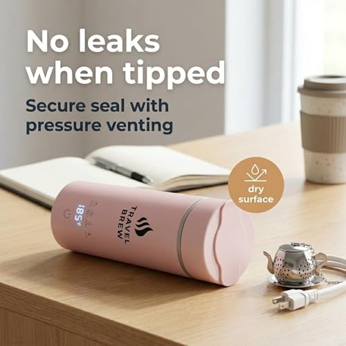 Portable Travel Kettle with Tea Infuser- Mini Electric Kettle with 4 Temperature Settings, with Auto Shut-Off & Boil Dry Protection (Pink) - color: Pink