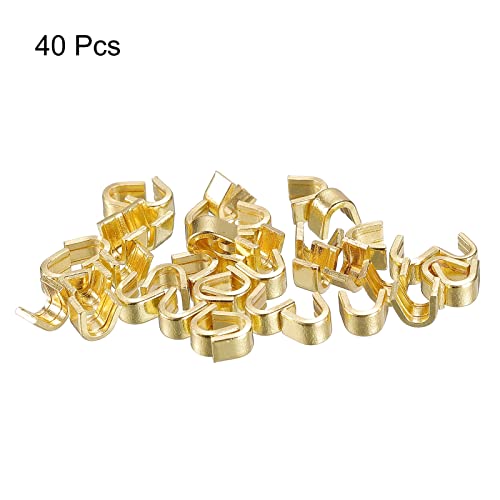 uxcell 40Pcs Zipper Slider Retainers, #8 U Shape Top Stoppers for Bags Coats Jackets Closed-end Zippers Replacing, Gold Tone - color: Gold Tone, size: #8