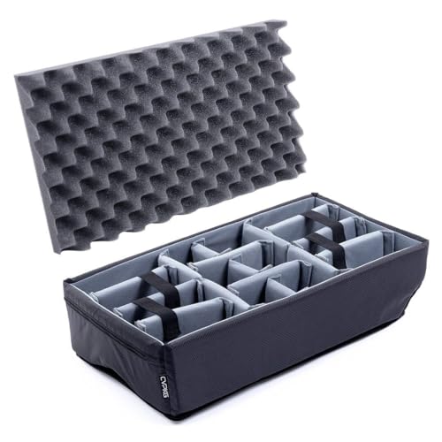 Grey Padded Dividers & Lid Foam for The Pelican 1556 Air case.