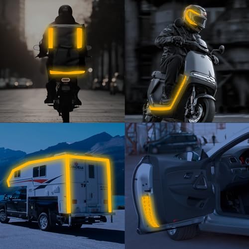 Reflective Tape Outdoor Waterproof, 2" x 40 FT Yellow, High-Adhesive DOT-C2 Reflective Stickers for Hazard Warning Safety Conspicuity on Trailers Trucks (Yellow) - color: Yellow