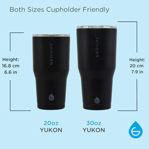 GROSCHE Yukon Triple Insulated Coffee Travel Mug with Lid - 30 oz Black - color: Black, size: 30 Ounces